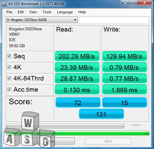 AS SSD Kingston SSDNow V+ first generation