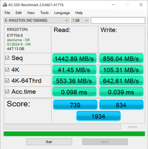 KIngston KC1000 480GB